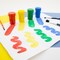 BAZIC 4 Color Poster Paint Set, 0.61 fl oz Each, with Brush, Smooth Even Coverage, for Kids Painting, Art Class, Craft Projects